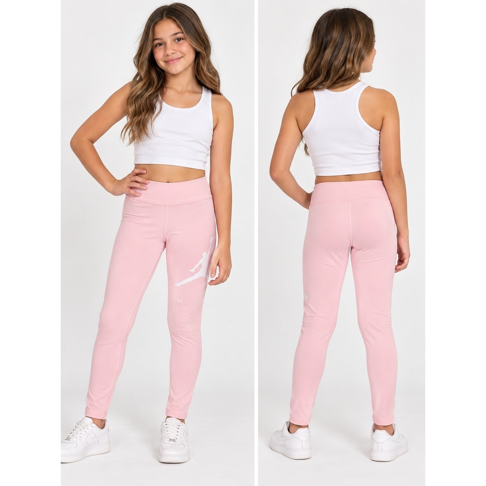 Jordan Girls Pink Jumpman Logo Athletic Leggings Size Large 12-13 YRS NWT